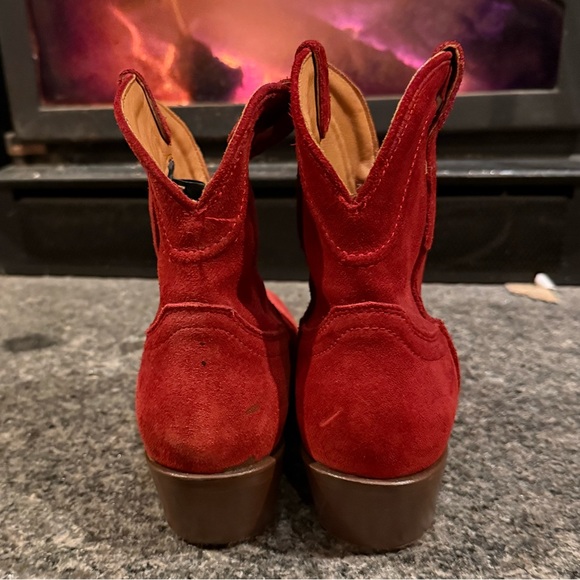 DINGO women’s TUMBLEWEED LEATHER BOOTIE STYLE DI561RED - Picture 4 of 15